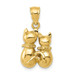 14K Yellow Gold Cat Pendant - (A84-466)