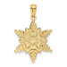 14K Two-tone Gold Polished & Textured 2 Level Snowflake Pendant - (A84-957)