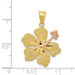 14K Two-tone Gold Yellowith Rose Hibiscus Charm - (A85-511)