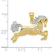 14K Yellow Gold & Rhodium Filigree Horse Pendant - (A85-567)