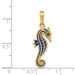 14K Yellow Gold 3-D Blue Enameled Seahorse Pendant - (A85-610) 14K Yellow Gold 3-D Blue Enameled Seahorse Pendant - (A85-610)