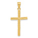 14K Yellow Gold Satin & Diamond-Cut Cross Pendant - (A86-762) 14K Yellow Gold Satin & Diamond-Cut Cross Pendant - (A86-762)