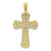 14K Yellow Gold and White Gold Polished 2 Level Cross Pendant - (A87-142)