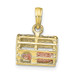 Lobster Trap Pendant with Moveable Moving Rose Gold Lobster Inside - 10K Rose and Yellow Gold - (A89-242)
