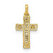 14K Two-tone Gold Diamond Cross Pendant 1/20-Carat - (A97-220)