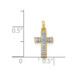14K Two-tone Gold Diamond Cross Pendant 1/20-Carat - (A97-220)