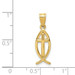 14K Yellow Gold Ichthus Fish Pendant - (B11-152) 14K Yellow Gold Ichthus Fish Pendant - (B11-152)