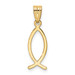 14K Yellow Gold Ichthus Fish Pendant - (B11-285)