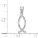 14K White Gold Ichthus Fish Pendant - (B11-341)