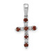 14K White Gold 1/4-Carat tw Januray Garnet & Diamond Accent Cross Pendant - (B14-172) 14K White Gold 1/4-Carat tw Januray Garnet & Diamond Accent Cross Pendant - (B14-172)