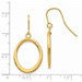 14K Yellow Gold Polished Tapered Flat Oval Dangle Earrings - (B39-615)
