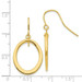 14K Yellow Gold Polished Tapered Flat Oval Dangle Earrings - (B39-615)