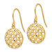 14K Yellow Gold Circle Diamond-cut Shepherd Hook Earrings - (B42-332)