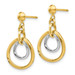 14K Two-tone Gold Circle Post Dangle Earrings - (B42-340)