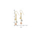 14K Tri-Color Gold Puff Heart Dangle Earrings - (B42-723)