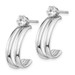 14K White Gold Polished with CZ Stud Earrings Jackets - (B43-770)