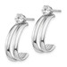 14K White Gold Polished with CZ Stud Earrings Jackets - (B43-770)