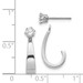 14K White Gold J Hoop with CZ Earrings Jacket - (B43-867)
