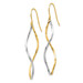 14K Two-tone Gold Twist Dangle Earrings - (B43-925)