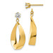 14K Yellow Gold Polished Oval Dangle with CZ Stud Earrings Jackets - (B43-962)