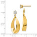 14K Yellow Gold Polished Oval Dangle with CZ Stud Earrings Jackets - (B43-962)