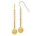 14K Yellow Gold Diamond-cut Hollow Bead Dangle Earrings - (B44-483)