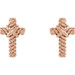 14K Rose Gold Rope Cross Earrings - (B44-808) 14K Rose Gold Rope Cross Earrings - (B44-808)