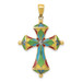 14K Yellow Gold Multi Color Acrylic Cross Pendant - (A83-656) 14K Yellow Gold Multi Color Acrylic Cross Pendant - (A83-656)