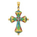 14K Yellow Gold Multi Color Acrylic Cross Pendant - (A83-656) 14K Yellow Gold Multi Color Acrylic Cross Pendant - (A83-656)