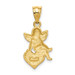 14K Yellow Gold Enameled Angel On Heart Pendant - (A84-762)