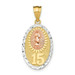 14K Yellow Gold Yellow & Rose Gold Two-tone Guadalupe & 15 Pendant - (A87-108) 14K Yellow Gold Yellow & Rose Gold Two-tone Guadalupe & 15 Pendant - (A87-108)