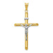 14k Two Tone Gold Polished Jesus Crucifix Pendant - (A87-414) 14k Two Tone Gold Polished Jesus Crucifix Pendant - (A87-414)