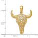 14K Yellow Gold Filigree Steer Skull Pendant - (A89-822) 14K Yellow Gold Filigree Steer Skull Pendant - (A89-822)