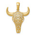 14K Yellow Gold Filigree Steer Skull Pendant - (A89-822) 14K Yellow Gold Filigree Steer Skull Pendant - (A89-822)