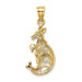 14K Yellow Gold 2-D Kangaroo With Baby In Pouch Charm Pendant - (A91-561)