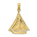 14K Yellow Gold Polished and Textured Sailboat Charm Pendant - (A91-762) 14K Yellow Gold Polished and Textured Sailboat Charm Pendant - (A91-762)