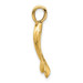 14K Yellow Gold 3-D Polished Whale Tail Charm Pendant - (A91-836)