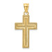 14K Yellow Gold Diamond-cut Block Cross Charm Pendant - (A92-907) 14K Yellow Gold Diamond-cut Block Cross Charm Pendant - (A92-907)