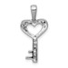 14K White Gold Diamond Heart Key Pendant 1/15-Carat - (A97-235) 14K White Gold Diamond Heart Key Pendant 1/15-Carat - (A97-235)