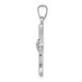 14K White Gold Diamond Textured Fleur de lis Cross Pendant - (B11-265) 14K White Gold Diamond Textured Fleur de lis Cross Pendant - (B11-265)