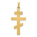 14K Yellow Gold Eastern Orthodox Cross Charm 34mm length - (B11-582)
