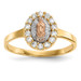 14k Two Tone Gold CZ Lady of Guadalupe Ring - Size: 7 - (B32-160)