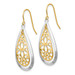 14K Two-tone Gold Diamond-cut Polished Fancy Dangle Earrings - (B42-316)