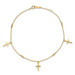 14K Yellow Gold Polished and Textured Cross Anklet - Length 9'' inches - (C64-135) 14K Yellow Gold Polished and Textured Cross Anklet - Length 9'' inches - (C64-135)