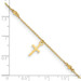 14K Yellow Gold Polished and Textured Cross Anklet - Length 9'' inches - (C64-135) 14K Yellow Gold Polished and Textured Cross Anklet - Length 9'' inches - (C64-135)