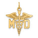 14K Yellow Gold Large M.D. Caduceus Charm - (A82-502) 14K Yellow Gold Large M.D. Caduceus Charm - (A82-502)