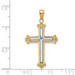 14K Two-tone Gold White Cross In Budded Yellow Cross Frame Pendant - (A83-855) 14K Two-tone Gold White Cross In Budded Yellow Cross Frame Pendant - (A83-855)