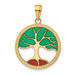 14K Yellow Gold Enameled Tree of Life Pendant - (A84-774) 14K Yellow Gold Enameled Tree of Life Pendant - (A84-774)