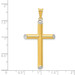 14K Yellow Gold Two-tone 3-D Hollow Cross Pendant 45mm length - (A85-143) 14K Yellow Gold Two-tone 3-D Hollow Cross Pendant 45mm length - (A85-143)