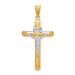 14k Two Tone Gold Polished Crucifix Pendant - (A85-890)